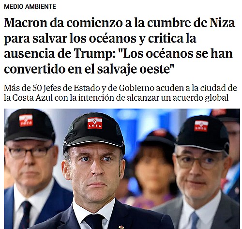 Marilles Fundation - Macron da comienzo a la cumbre de Niza para salvar los océanos y critica la ausencia de Trump: "Los océanos se han convertido en el salvaje oeste"